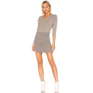 NWT James Perse - Mixed Media 3/4 Length Sleeve Dress platinum / 4 XL Gray